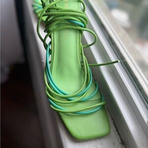 Green Strappy Women's Sandals